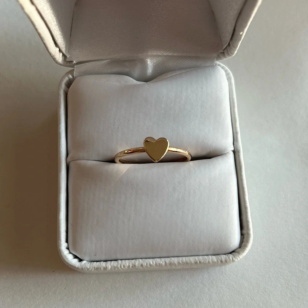 3/$20 Gold Tone Heart Love Patterned Circle Ring Size 6/7